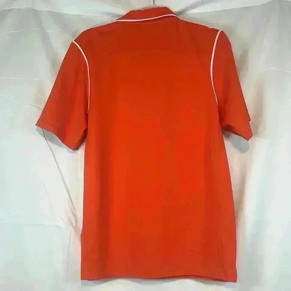 NIKE DRI FIT MENS SHORT SLEEVE GOLF SHIRT ORANGE WHITE‎ SIZE SMALL - Picture 2 of 9